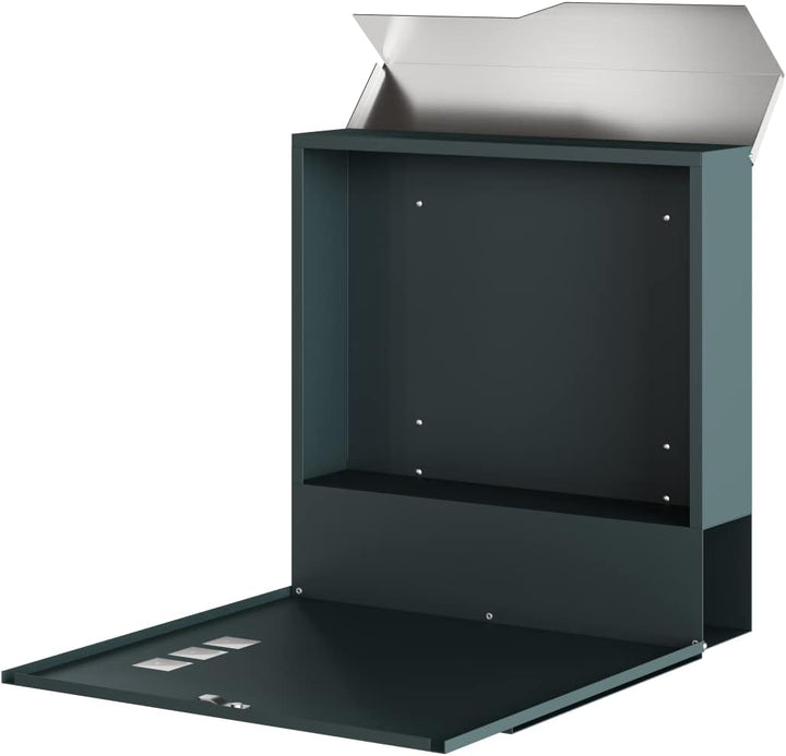Zalafino Briefkasten mit Name und Hausnummer in anthrazit – individualisierbarer Design- aus pulverb