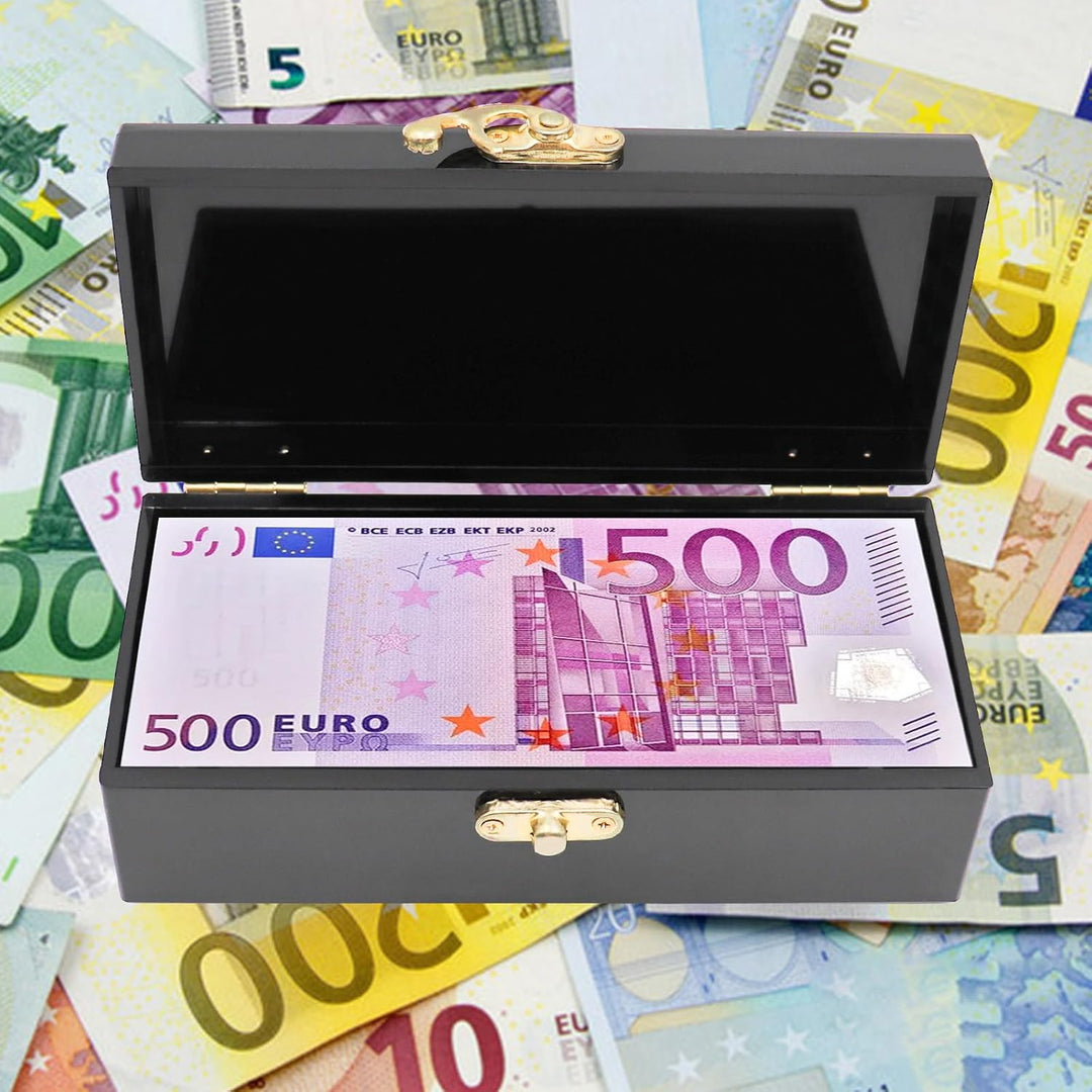 Schwarze Acryl-Geldkassette mit Schloss, Geldkasten für Bargeld, Geldhalter, Bargeldorganizer, Einze