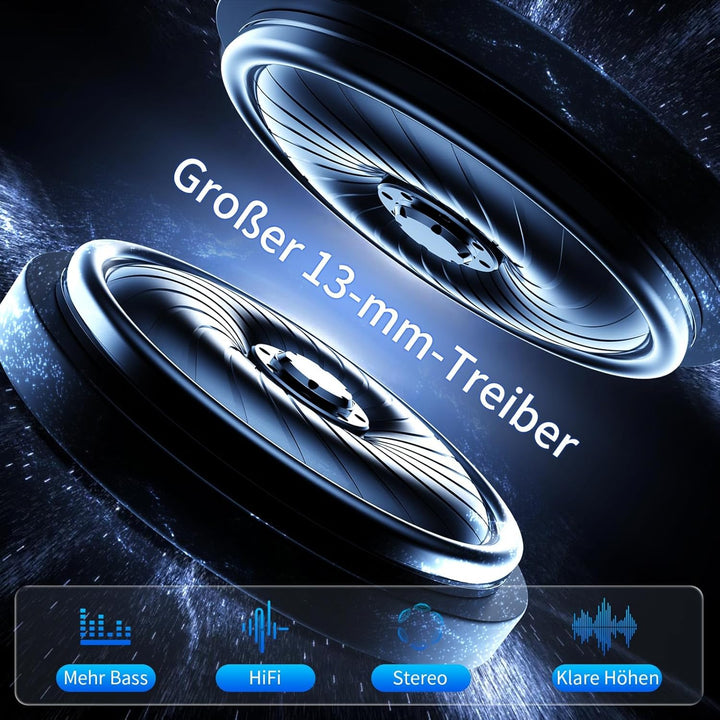 Bluetooth Kopfhörer in Ear, 6 Mikrofone ENC Noise Cancelling für Klarere Anrufe, Kopfhörer Kabellos
