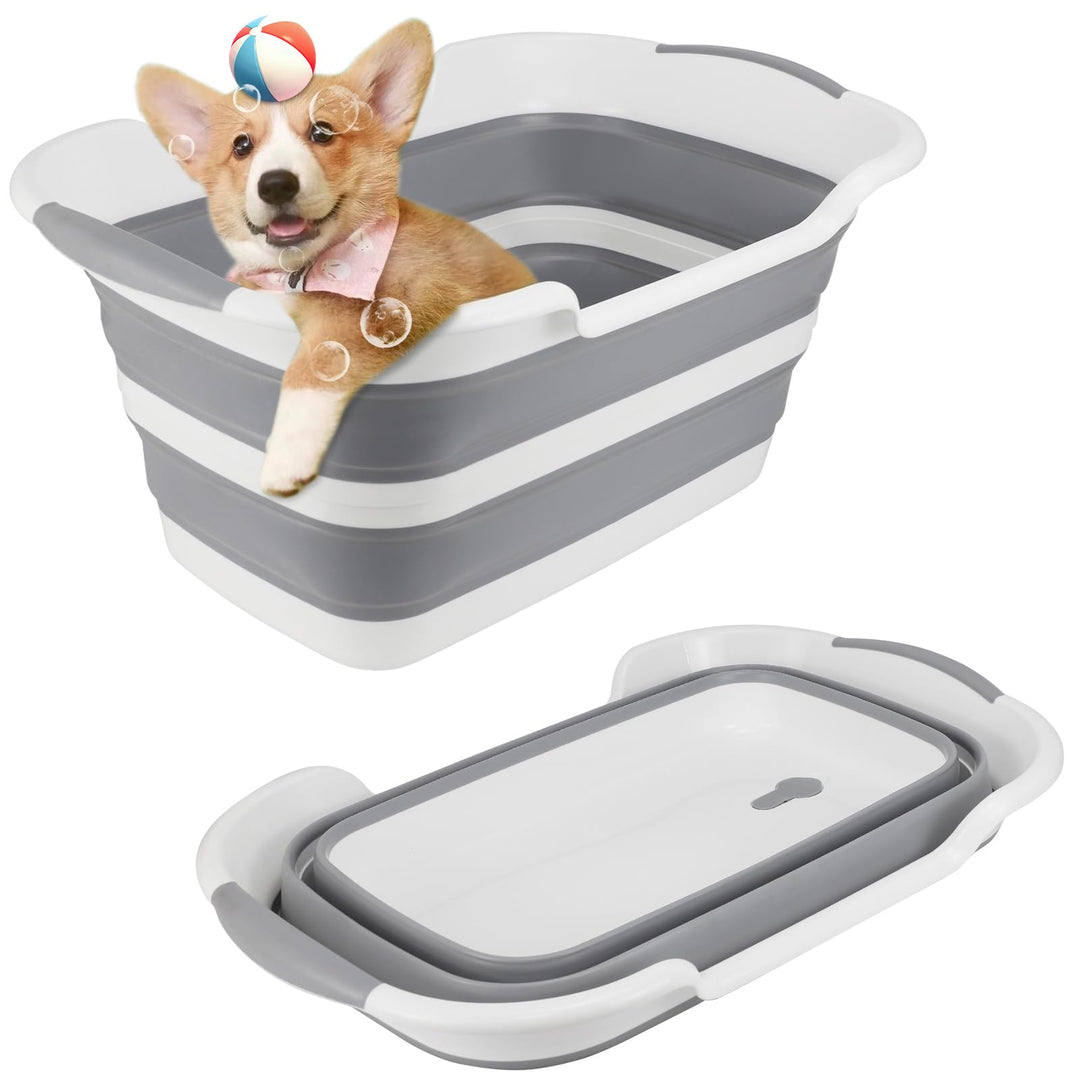 Multifunktionale zusammenklappbare Haustier Badewanne mit Abflussloch, Tragbare Indoor Outdoor Faltb