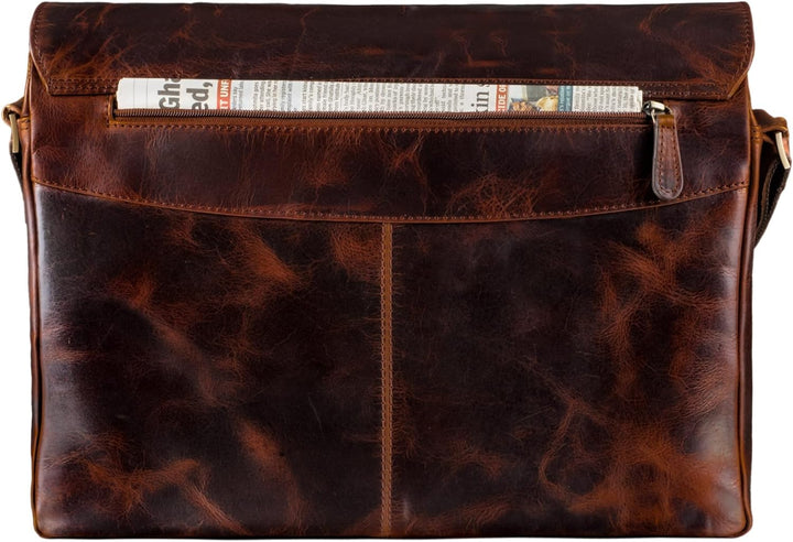STILORD 'Marvin' Ledertasche Umhängetasche Modernes Vintage Design 15.6 Zoll Laptoptasche grosse Uni