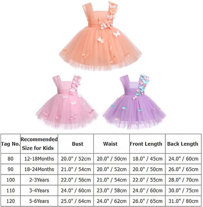 FYMNSI Baby Mädchen Prinzessin Kleid Blumenmädchenkleid Taufkleid Kleinkinder Schmetterling Festlich