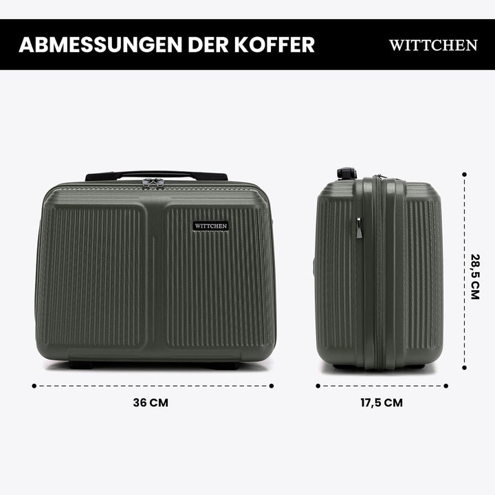 WITTCHEN Stripes Line Kosmetiktasche Kosmetiketui Reisekosmetiktasche Hartschalenkoffer ABS Bequemer