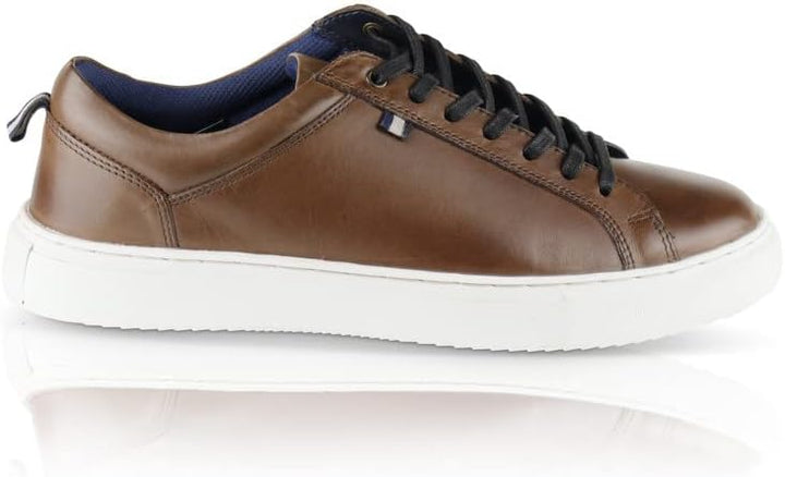 Silver Street London Holden Men's Leder Sneaker Shoes Grössen 41-46, Braun