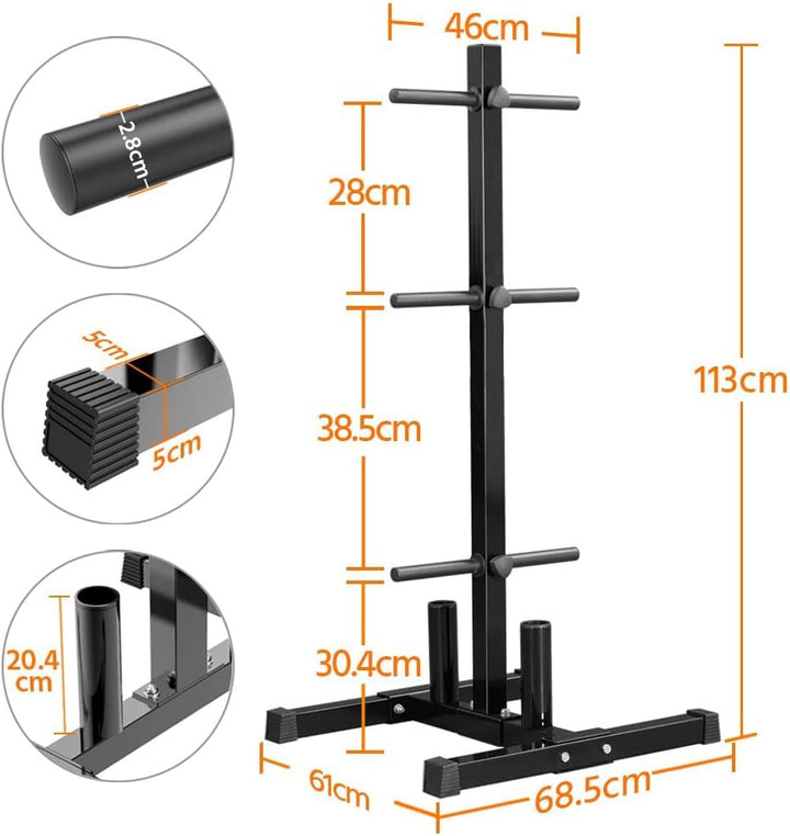 Yaheetech Hantelscheibenständer Hantelbaum Gewichtsständer 6 Stangen mit 30mm Scheibenaufnahmen Stah
