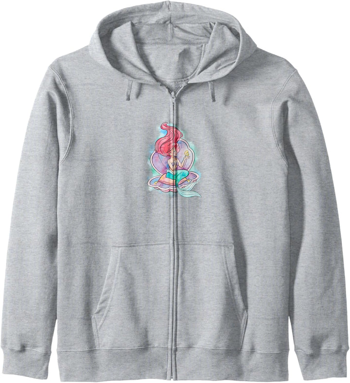 Disney Little Mermaid Ariel In Shell Watercolor Kapuzenjacke