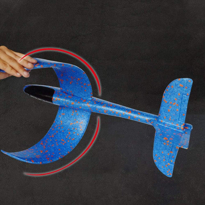 Srliya EPP Foam Handwurf Flugzeug Werfen Segelflugzeug Flugzeug Outdoor Spielzeug Blau, Langlebiger