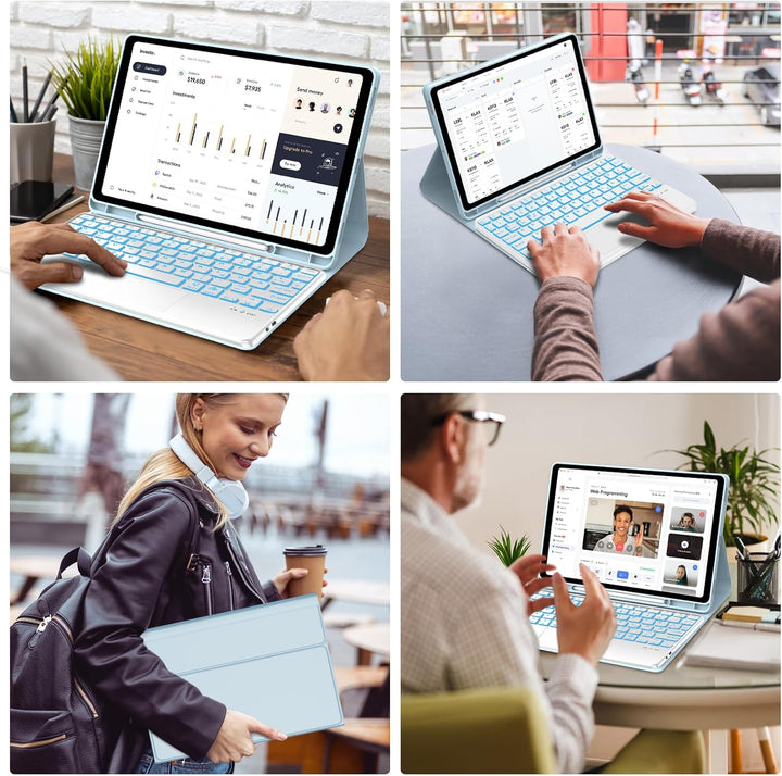 Tastatur für Samsung Galaxy Tab S9FE/S10FE 10.9", Hülle Tastatur Galaxy Tab S9/S10FE 2025 con Touchp