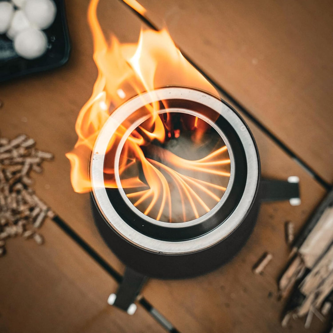 Onlyfire Tischfeuer Outdoor mit Tragetasche, Raucharmer Mini Tischkamin, Verbrennt Holz und Pelletbr