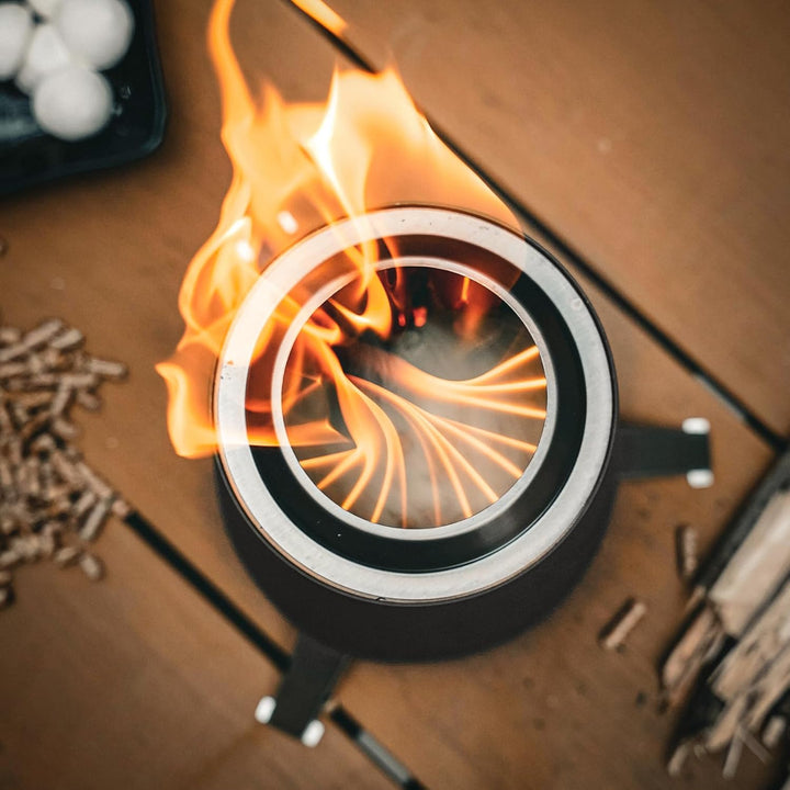 Onlyfire Tischfeuer Outdoor mit Tragetasche, Raucharmer Mini Tischkamin, Verbrennt Holz und Pelletbr