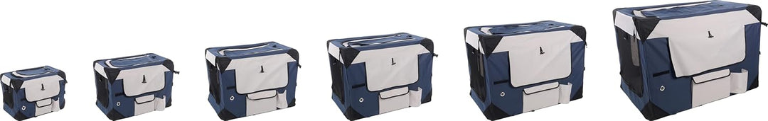 Flamingo Transportkäfig Geronimo blau 52x70x52cm - Verstärkter und Faltbarer Rahmen - Herausnehmbare