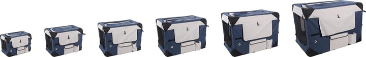 Flamingo Transportkäfig Geronimo blau 52x70x52cm - Verstärkter und Faltbarer Rahmen - Herausnehmbare