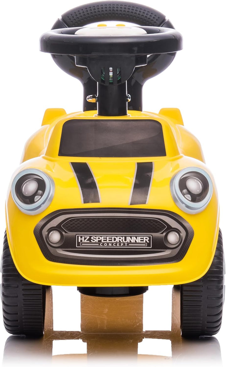 Rutschauto ab 1 Jahr, Lauflernwagen, Kinderauto Indoor, Rutschfahrzeug mit Klängen (Gelb), Gelb