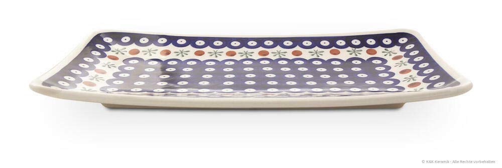 Bunzlauer Keramik Sushi-Teller gross 29,8x16,1x2,8 cm, Dekor 41
