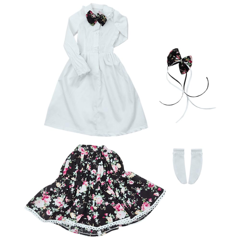 niannyyhouse 1/3 1/4 1/6 BJD Puppen Kleidung Weiss Kleider Blumenrock Bogen Kopfschmuck Socken Garte