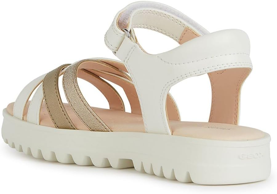 Geox Mädchen J Coralie Gir Sandal 29 EU White Platinum, 29 EU White Platinum