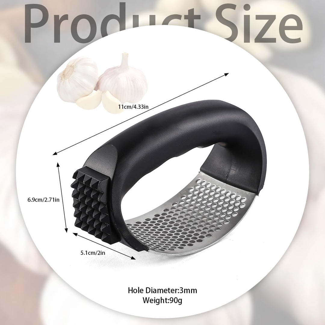 Stainless Steel Garlic Press Rocker, Knoblauchpresse Edelstahl, 2in1 Edelstahl Knoblauchwippe mit Si