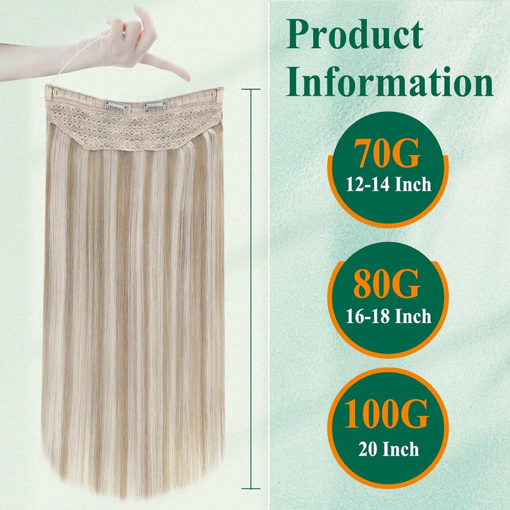 Easyouth Draht Hair Extensions Echthaar Blond Wire Haar Extensions Remy Echthaar miut Draht Extensio