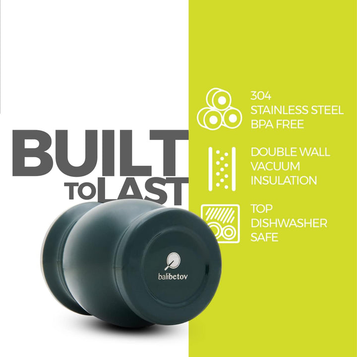 balibetov Yerba Mate Tee Set (Mate Becher) aus Rostfreiem Edelstahl mit Bombilla (Strohhalm) für Mat