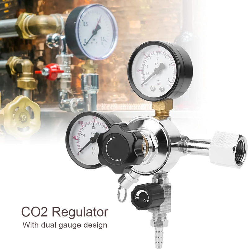 CO2-Regler, Fassregler, Dual-Kegerator-Manometer CO2-Regler mit Sicherheitshandbuch Druckentlastungs