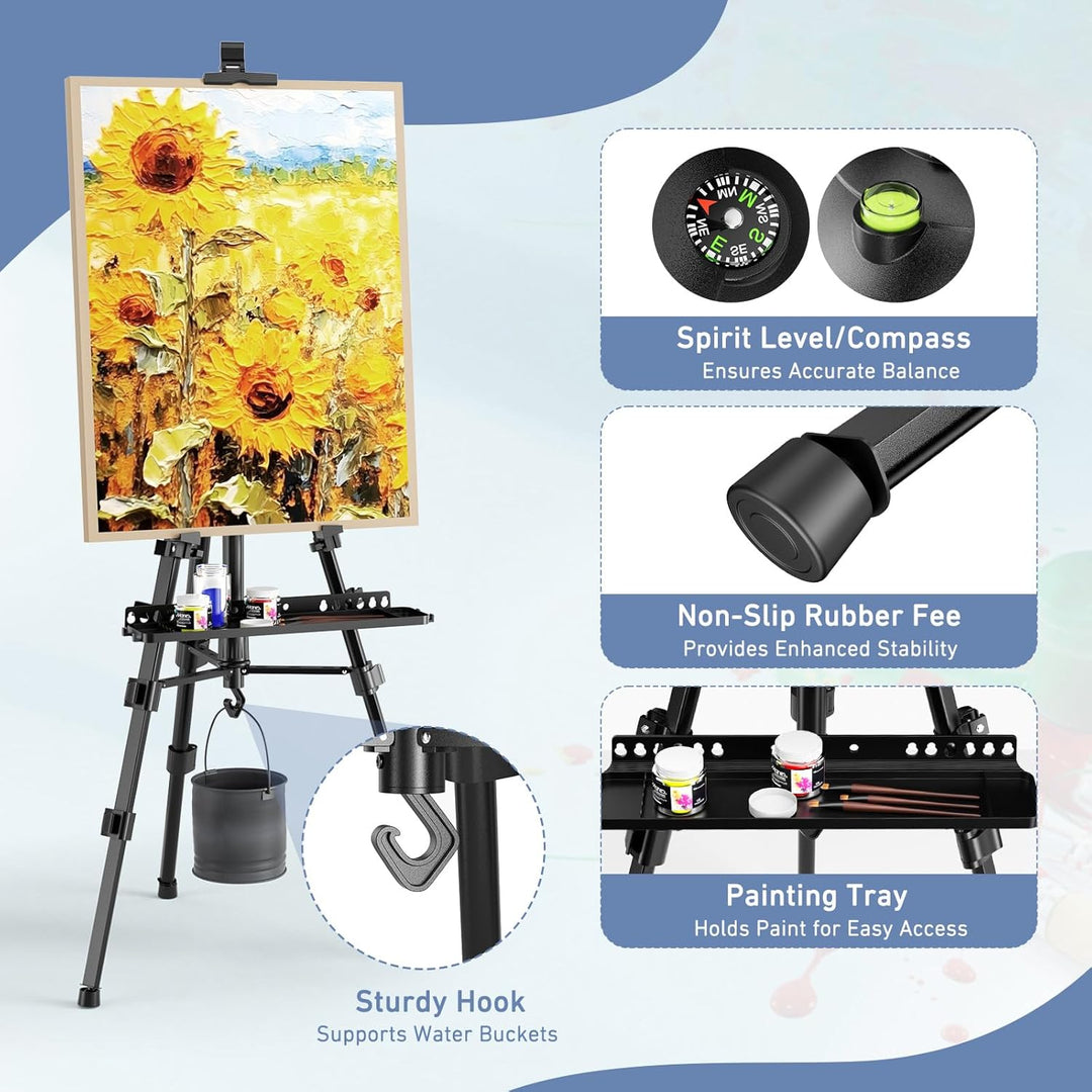 Staffelei Ständer 50-160cm verstellbar, staffeleien gross, Professionelle Kunststaffelei für erwachs