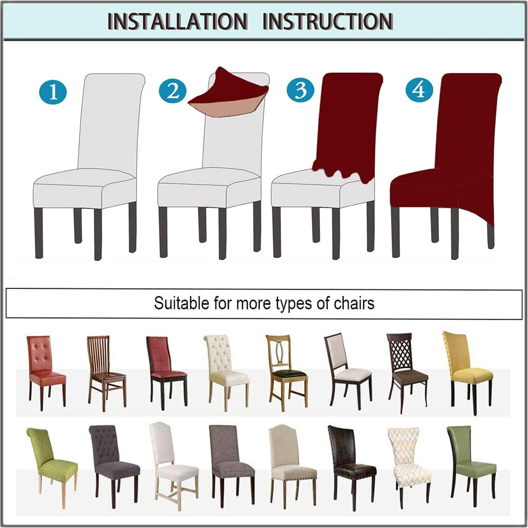 1/2/4/6 PCS Diamond Lattice FStretch wasserdichte XL Stuhlhussen für Esszimmer, Spandex Large Dining