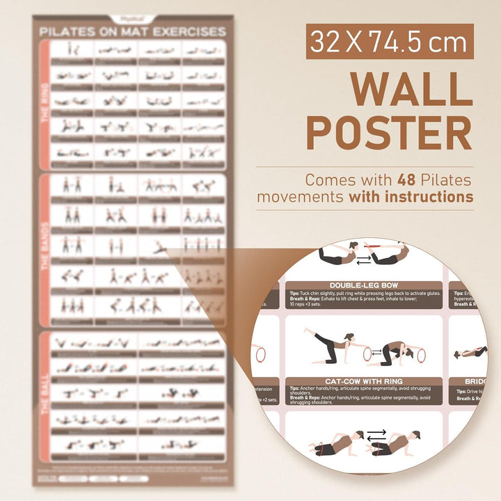 Pilates Set | 15in/ 38cm Pilates Ringe mit 1x Klein Pilates Ball, 3X Widerstandsbänder und 2X Stretc