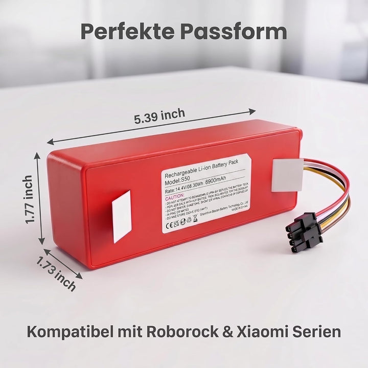 14,4V 6900mAh Akku Kompatibel mit Xiaomi Roborock S7 S5 S5 Max S50 S51 S502-00 S6 S6 MaxV S7 Q7 Max