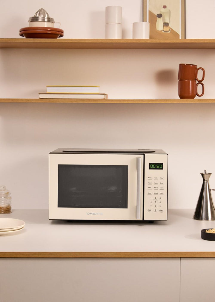 CREATE/MICROWAVE STUDIO/Mikrowelle mit Grillfunktion und Backofen Cremeweiss/Fassungsvermögen 23L, D