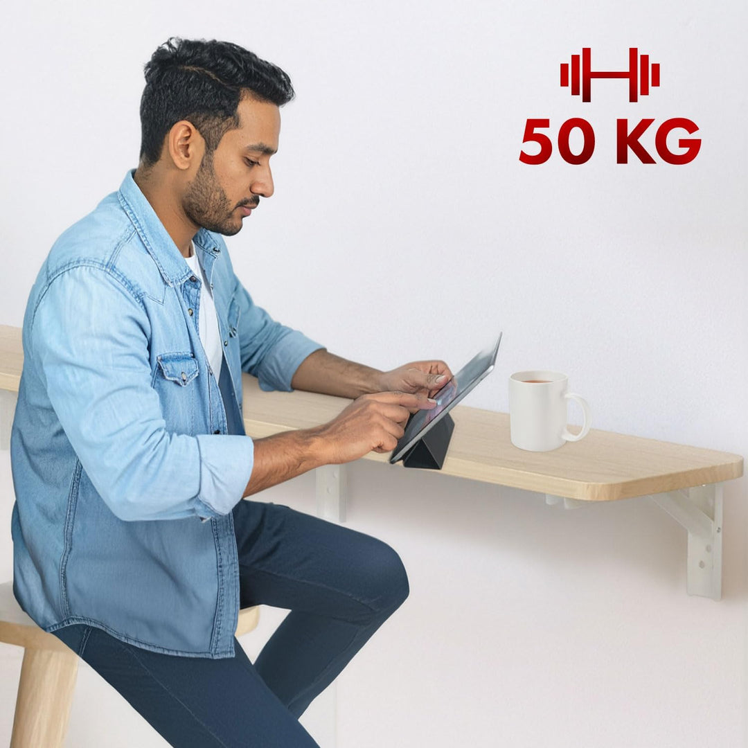 Maclean MC-129 faltbares Wandregal 100x20cm Tragkraft 50kg Klapptisch mit sicherer Verriegelung Klap