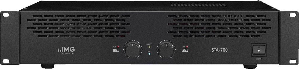 IMG STAGELINE STA-700 Stereo 2-Kanal PA-Verstärker in Schwarz, Audio-Verstärker mit einer Leistung v