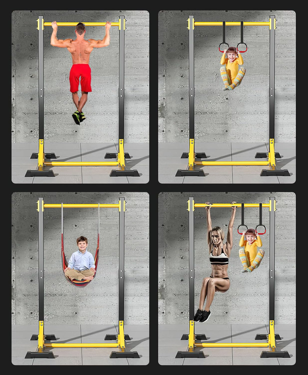 NIDAYE Klimmzugstation, Klimmzugstange, freistehend, Fitnessgerät für zu Hause, belastbar bis 200 kg