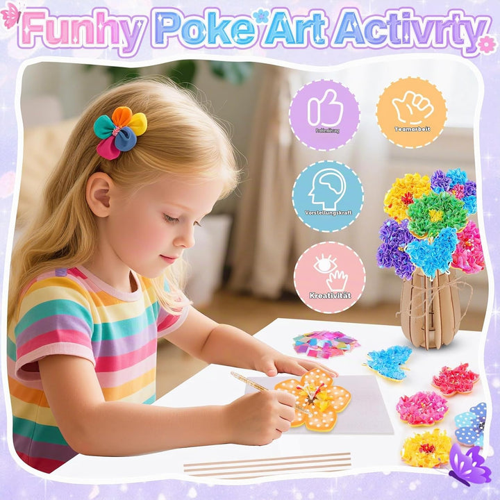 Own1one Bastelset für Mädchen 6-8 Jahre, Blumenstrauss Basteln mit PaillettenSpielzeug ab 4-12 Jahre