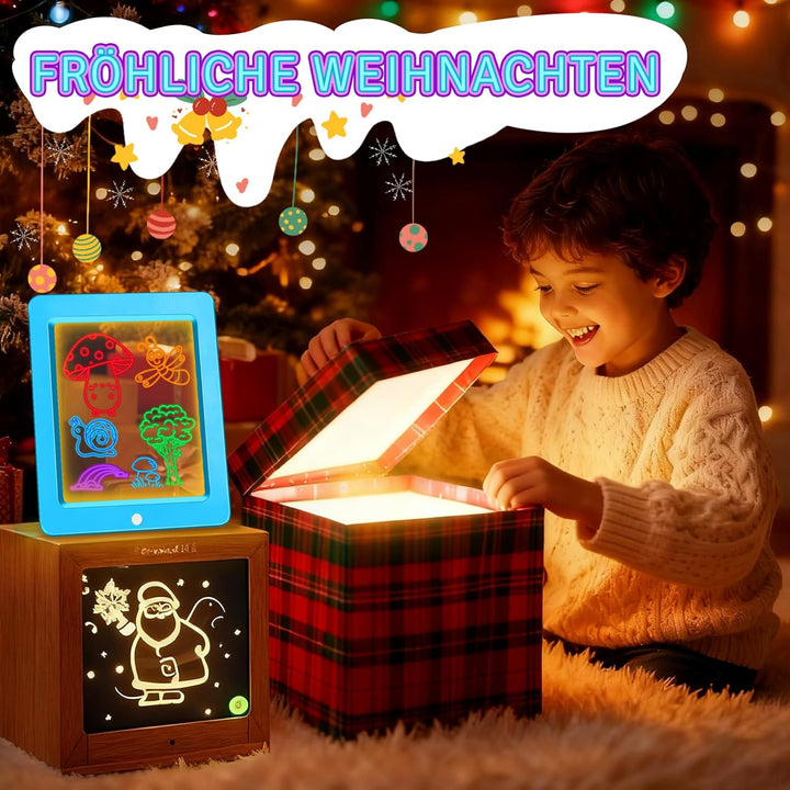 Leuchtendes Led Zeichenbrett für Kinder, Led Maltafel Zaubertafel mit 8 Farben Stift, 8 Beleuchtungs