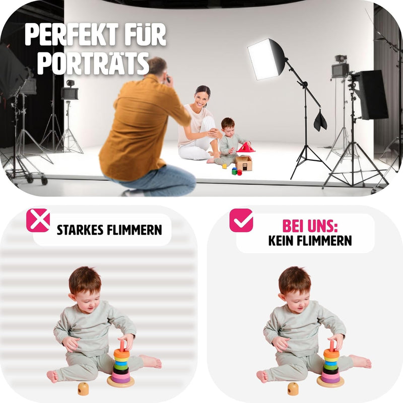 TecTake 800106 Profi Fotostudio Set inkl. Leuchtmittel Softbox, Stativ + Tasche - Diverse Modelle -