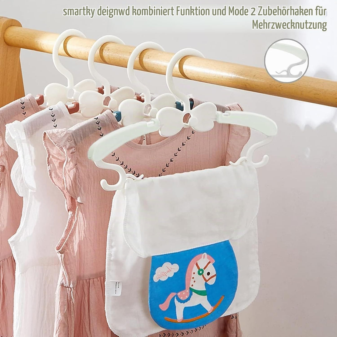 Kleiderbügel Kinder，20 Stück 29-37CM Mitwachsende Kinderkleiderbügel Stapelbare Baby Kleiderbügel mi