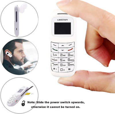 Hipipooo Mini Kleinstes Mobiltelefon BM70, Mini Wireless Dialer, Bluetooth Tiny Headset Weiss, Weiss