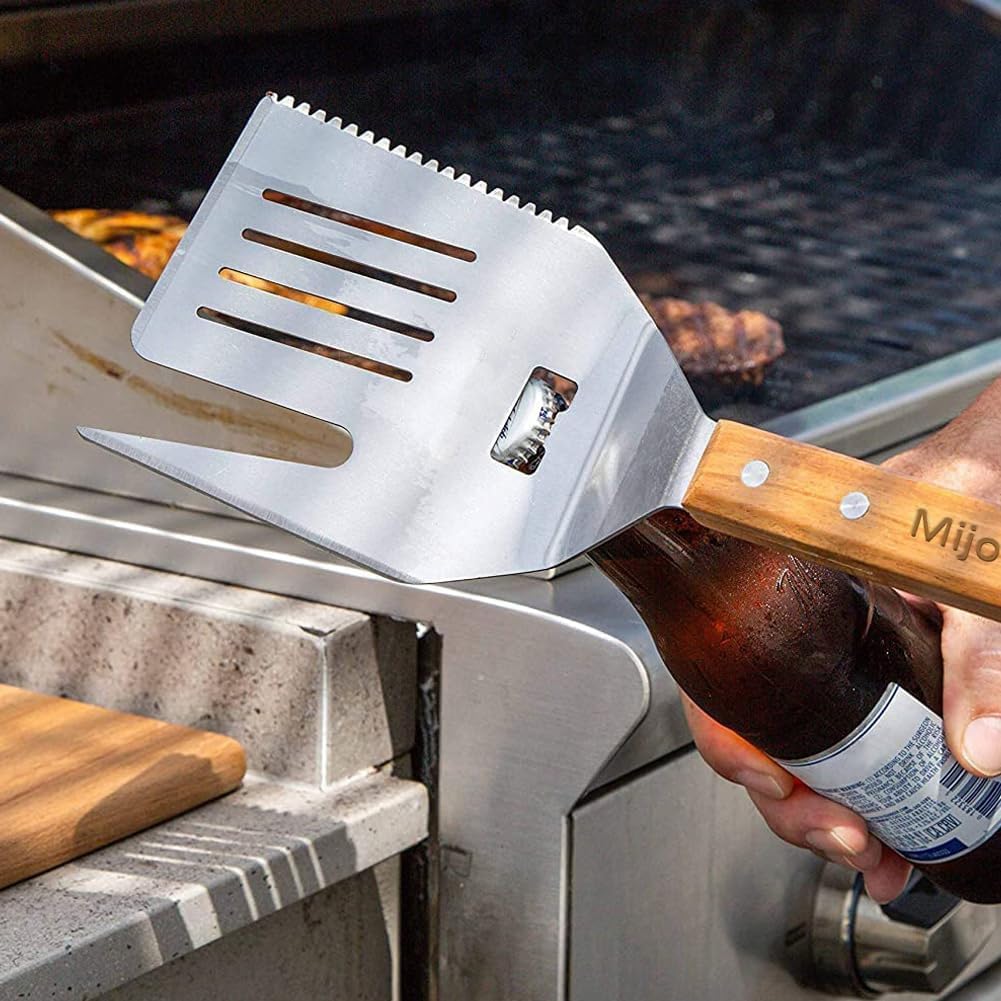 Spatel für Outdoor Grill, Multifunktion BBQ Tool Extra Langes Grillzubehör Box Paket Mehr Spass Effi