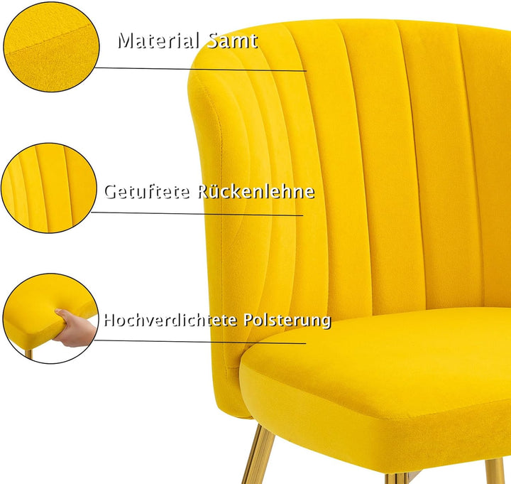 Sepnine Moderne Esszimmerstühle Samt, Küchenstuhl,Gepolsterter Sitzfläche aus Komfortschaum,mit Meta