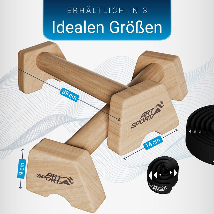 ArtSport Liegestützgriffe aus Holz - Calisthenics, Parallettes, Liegestütz Barren, Indoor & Outdoor,