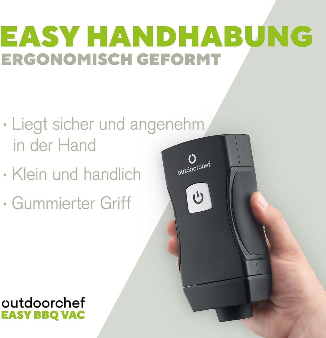 Outdoorchef Easy BBQ Vac Vakuumierset - kabelloser Hand-Vakuumierer mit 12 l/min + 4 Glasbehälter (5
