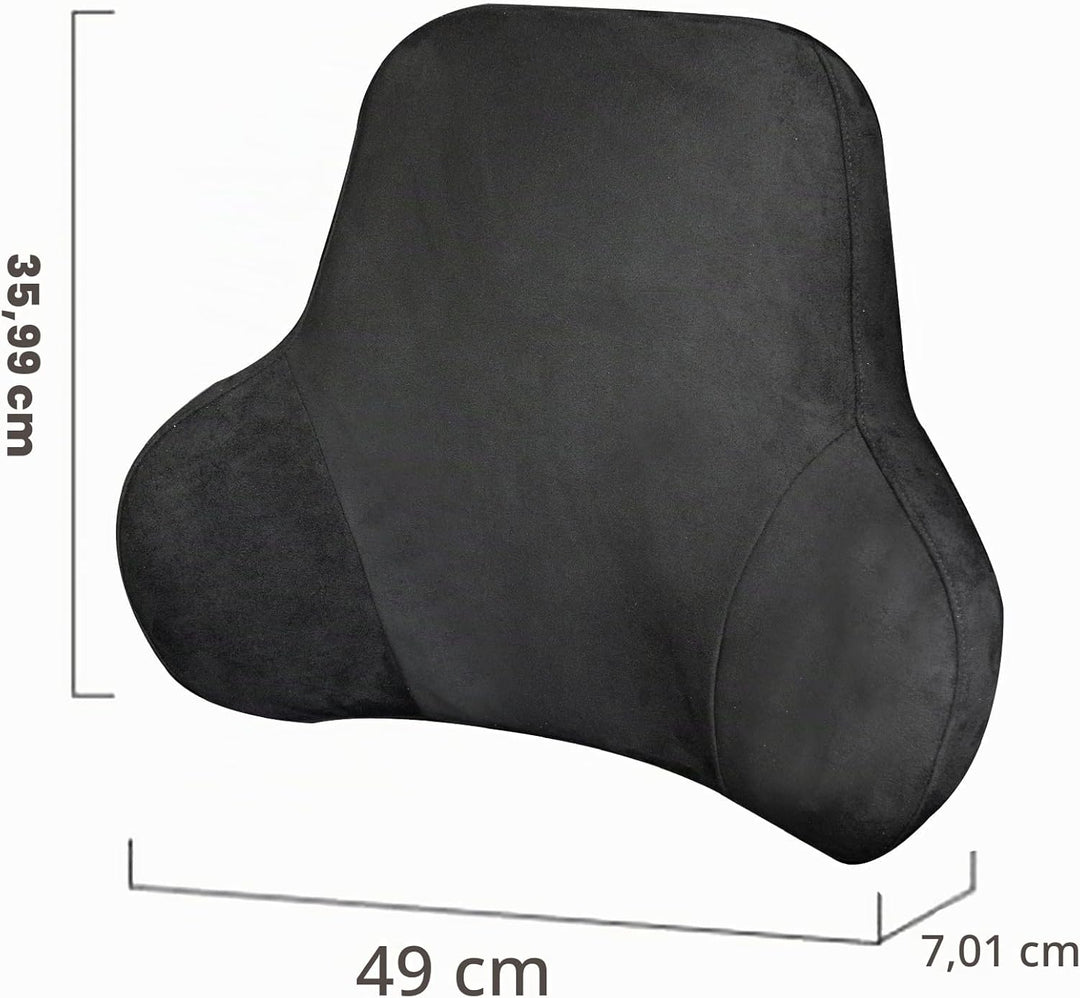 Lordosenstütze Auto Lendenkissen aus Memory-Schaum mit abnehmbarem Wildleder Veloursbezug – Ergonomi