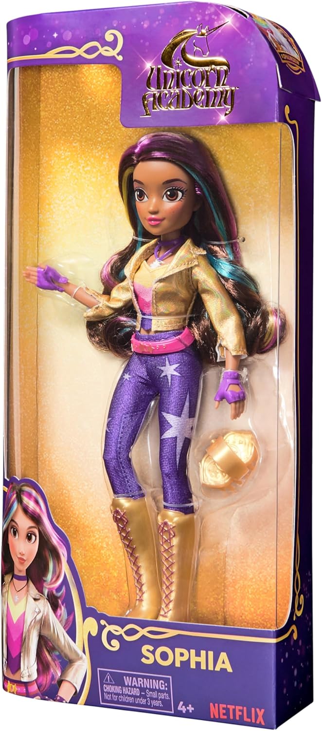 Unicorn Academy Ankleidepuppe Sophia - die Originalpuppe zur beliebten Netflix-Serie, 24 cm gross un