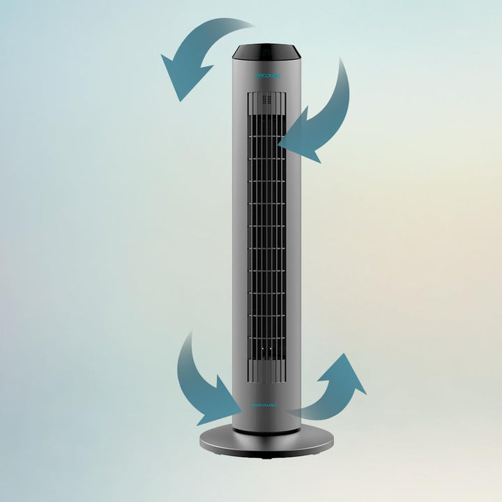 Cecotec Digitale Turmventilator mit Fernbedienung und Timer EnergySilence 8190 Skyline Ionic, 60 W,