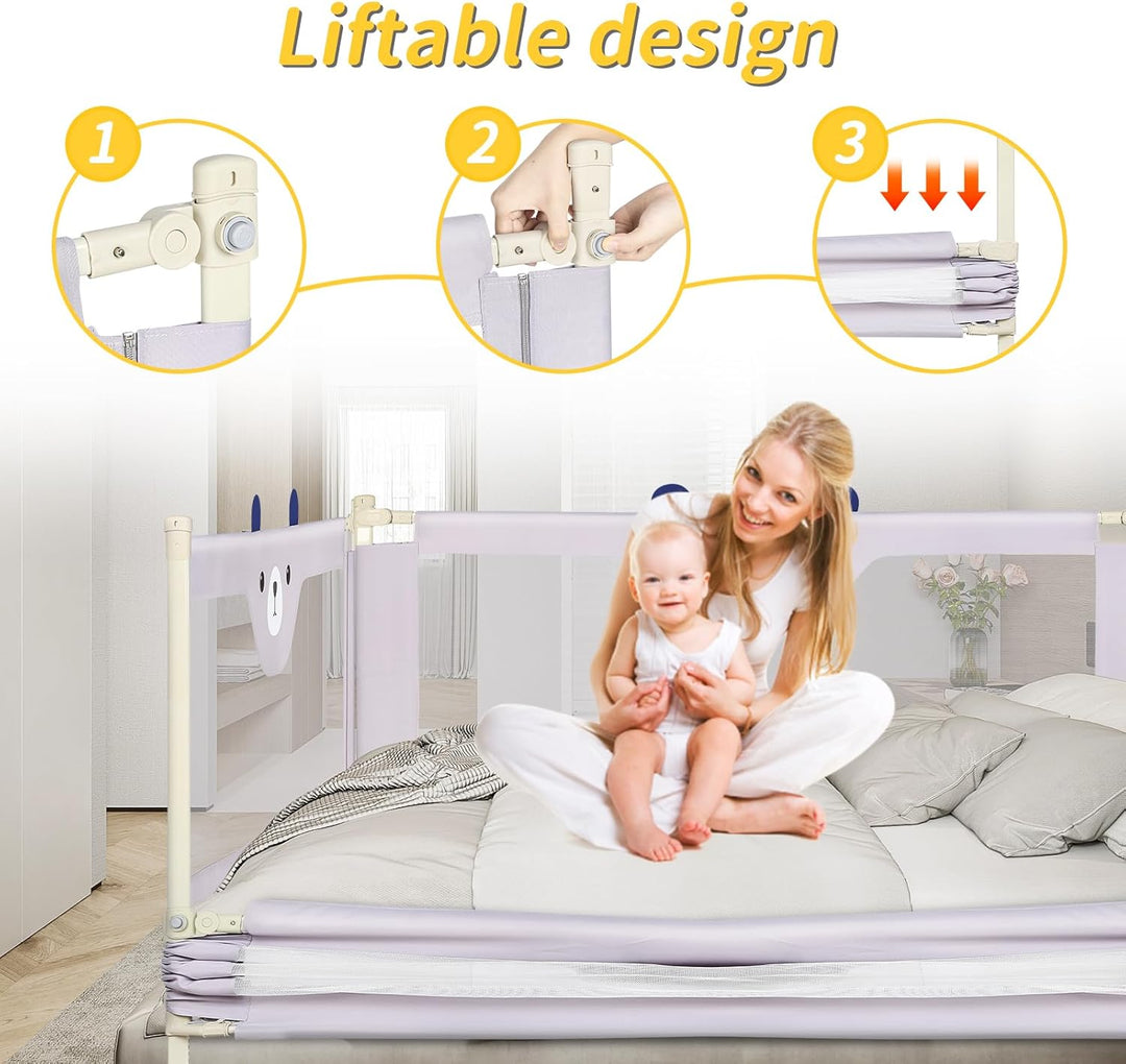 Sicherheitsgitter für Kinder, tragbar, Bettgitter, vertikal angehoben und abgesenkt, sturzsicher, st