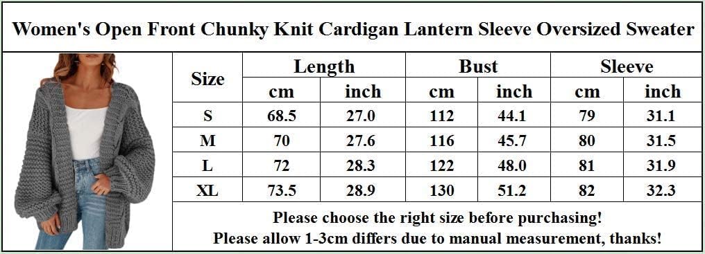 Cicy Bell Damen Strickjacken Cardigan Lose Laternenärmel Elegante Übergrosse Pullover S Khaki, S Kha