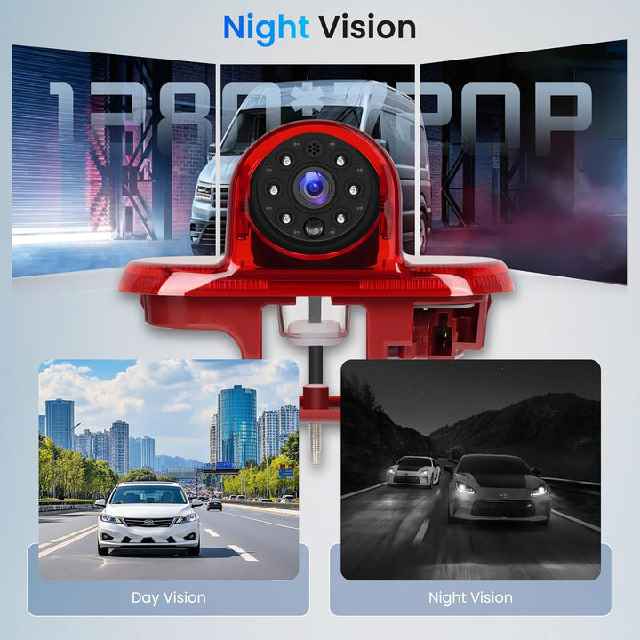 Hodozzy Hochmontierte Bremslicht Rückfahrkamera für Renault Trafic/Opel Combo/Opel Vivaro 2001-2014
