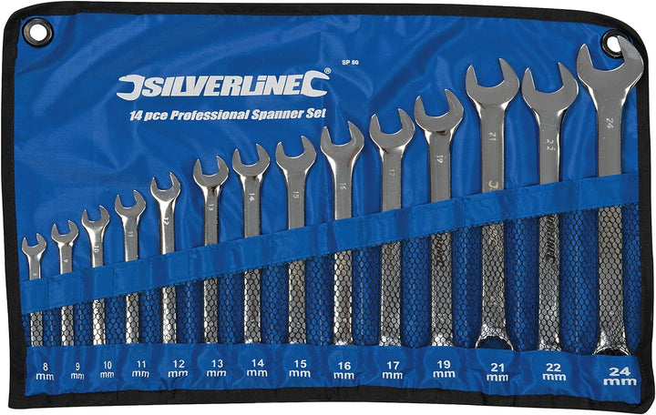 Silverline SP50 Ring-Maulschlüssel, 14-tlg. Satz 8–24 mm Multi, Multi
