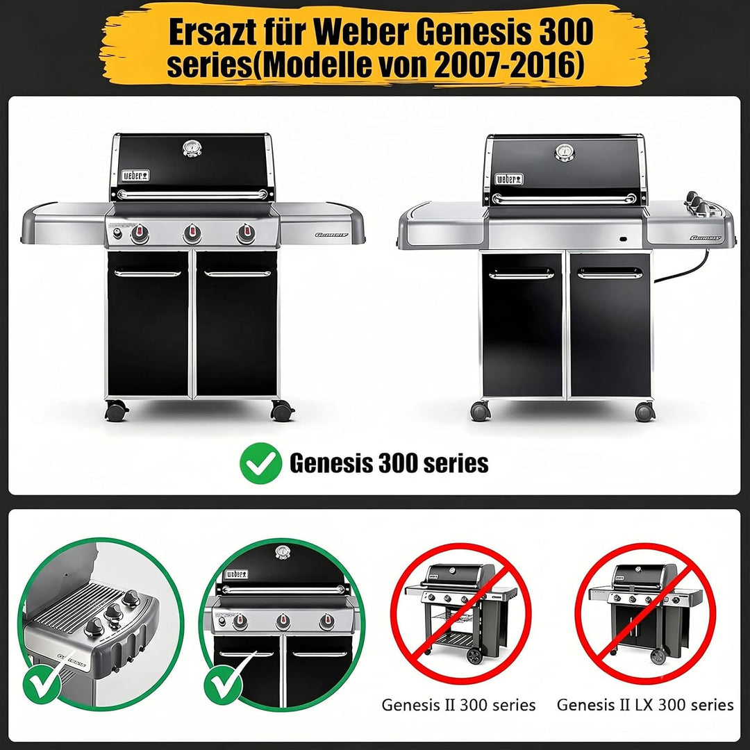 GFTIME 49,5 x 33cm 7528 Grillrost Edelstahl für Weber Genesis E-310/320/330, S-310/320/330 (2007-201