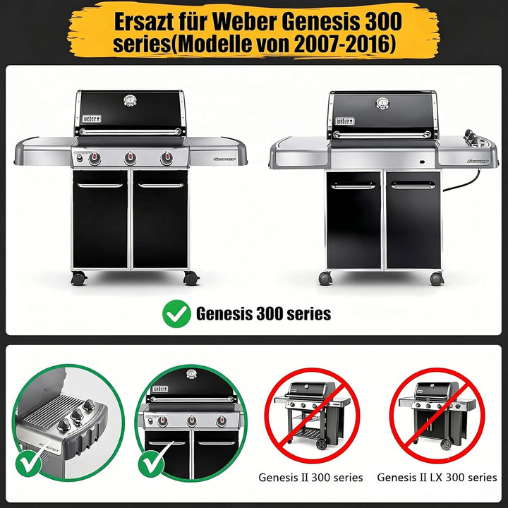 GFTIME 49,5 x 33cm 7528 Grillrost Edelstahl für Weber Genesis E-310/320/330, S-310/320/330 (2007-201
